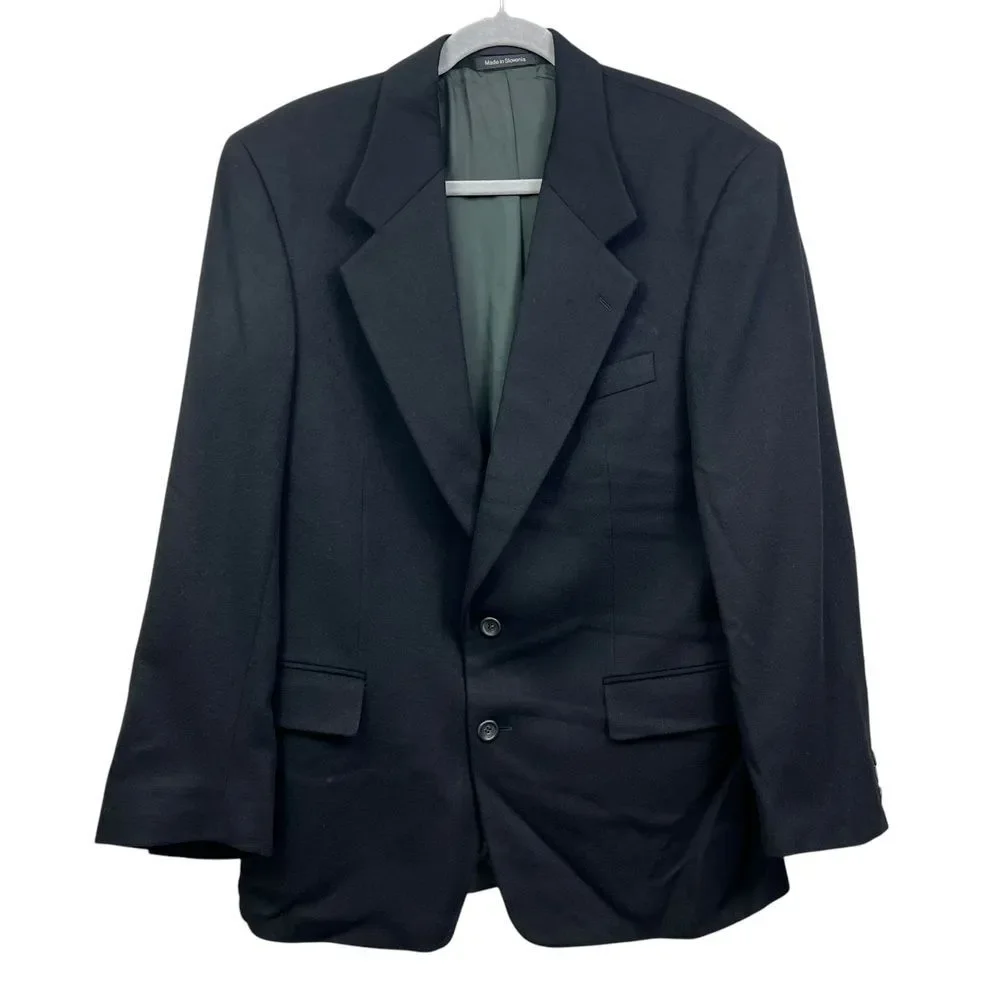 J. Anthony‎ Men Wool Cashmere Blazer Sports Coat Lined 2 Button Black Sz 40R